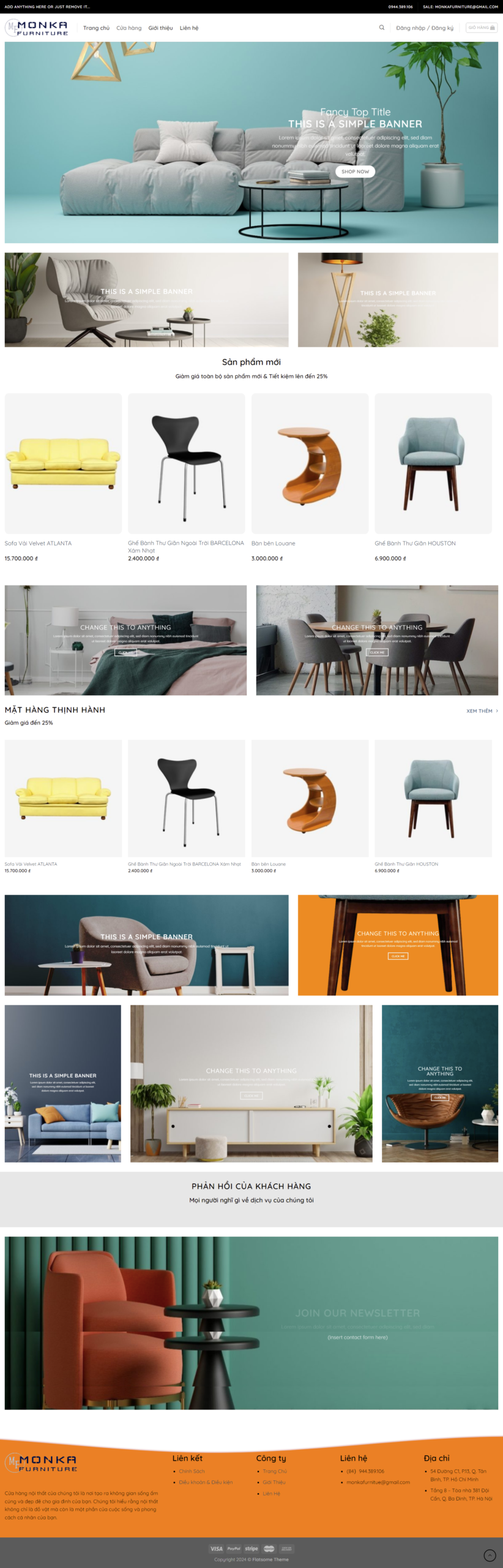 website cửa hàng nội thất monka media